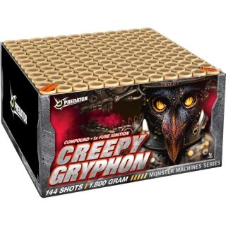 Creepy Gryphon - Verbundfeuerwerk - 144 Schuss - Kalb. 25 mm - 80 Sek. - 1800 g NEM - Lesli